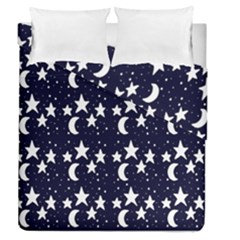 Starry Night Cartoon Print Pattern Duvet Cover Double Side (queen Size) by dflcprintsclothing