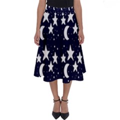 Starry Night Cartoon Print Pattern Perfect Length Midi Skirt by dflcprintsclothing