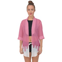 Ice Cream Pink Melting Background Open Front Chiffon Kimono by genx