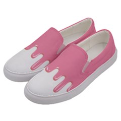 Ice Cream Pink Melting Background Men s Canvas Slip Ons by genx