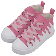 Ice Cream Pink Melting Background Kids  Mid-top Canvas Sneakers by genx