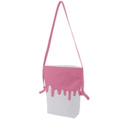 Ice Cream Pink Melting Background Folding Shoulder Bag by genx