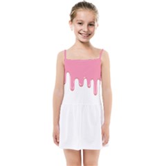 Ice Cream Pink Melting Background Kids  Summer Sun Dress by genx