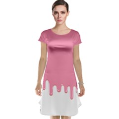 Ice Cream Pink Melting Background Bubble Gum Cap Sleeve Nightdress by genx