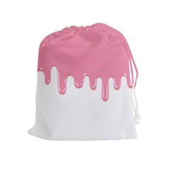 Ice Cream Pink Melting Background Bubble Gum Drawstring Pouch (xl) by genx