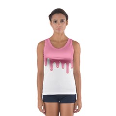 Ice Cream Pink Melting Background Bubble Gum Sport Tank Top  by genx