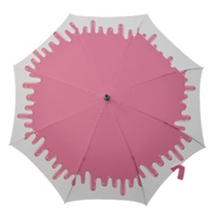 Ice Cream Pink Melting Background Bubble Gum Hook Handle Umbrella (large) by genx