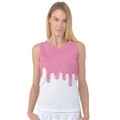 Ice Cream Pink Melting Background Bubble Gum Women s Basketball Tank Top by genx