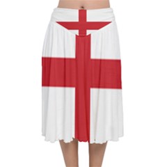 Flag Of England Velvet Flared Midi Skirt by abbeyz71