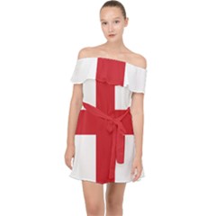 Flag Of England Off Shoulder Chiffon Dress by abbeyz71