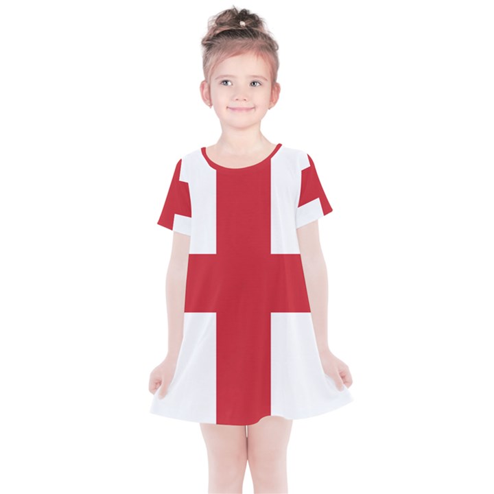 Flag of England Kids  Simple Cotton Dress