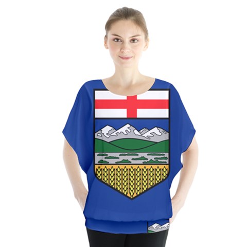 Flag Of Alberta Batwing Chiffon Blouse by abbeyz71