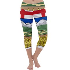 Provincial Shield of Alberta Capri Yoga Leggings