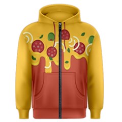 Pizza Topping Funny Modern Yellow Melting Cheese And Pepperonis Men s Zipper Hoodie by genx