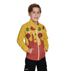 Pizza Topping Funny Modern Yellow Melting Cheese And Pepperonis Kids  Windbreaker