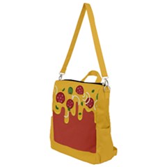 Pizza Topping Funny Modern Yellow Melting Cheese And Pepperonis Crossbody Backpack by genx