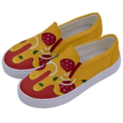 Pizza Topping Funny Modern Yellow Melting Cheese And Pepperonis Kids  Canvas Slip Ons by genx