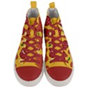 Pizza Topping funny modern yellow melting cheese and pepperonis Men s Mid-Top Canvas Sneakers View1
