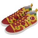 Pizza Topping funny modern yellow melting cheese and pepperonis Men s Mid-Top Canvas Sneakers View2