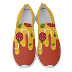 Pizza Topping Funny Modern Yellow Melting Cheese And Pepperonis Women s Slip On Sneakers by genx