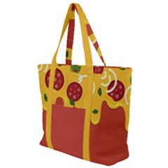 Pizza Topping Funny Modern Yellow Melting Cheese And Pepperonis Zip Up Canvas Bag by genx