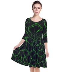 System Web Network Connection Quarter Sleeve Waist Band Dress by Pakrebo