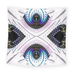 Patterns Fractal Background Digital Square Tapestry (large)