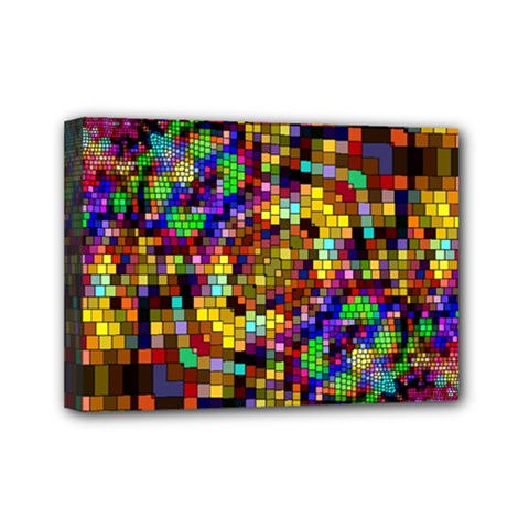 Color Mosaic Background Wall Mini Canvas 7  X 5  (stretched) by Pakrebo