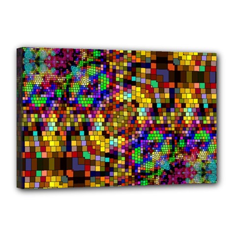 Color Mosaic Background Wall Canvas 18  X 12  (stretched) by Pakrebo