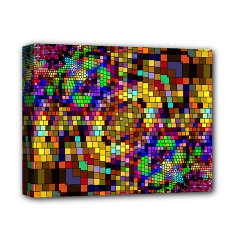 Color Mosaic Background Wall Deluxe Canvas 14  X 11  (stretched) by Pakrebo