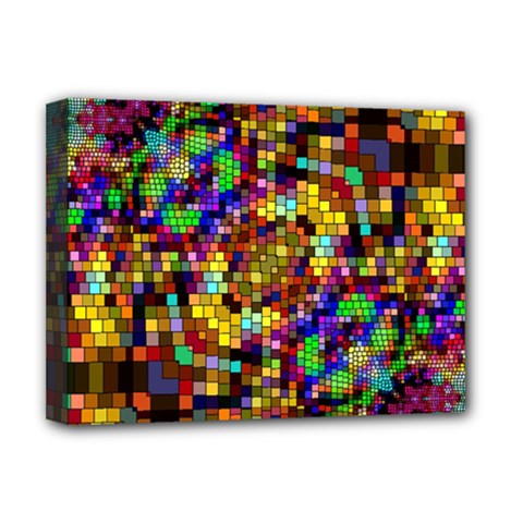 Color Mosaic Background Wall Deluxe Canvas 16  X 12  (stretched)  by Pakrebo