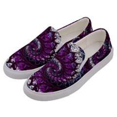 Fractal Background Swirl Art Skull Men s Canvas Slip Ons by Pakrebo