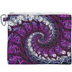 Fractal Background Swirl Art Skull Canvas Cosmetic Bag (xxxl) by Pakrebo