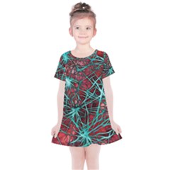 Nerves Cells Star Dendrites Sepia Kids  Simple Cotton Dress by Pakrebo