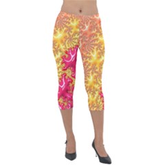 Fractal Math Mathematics Science Lightweight Velour Capri Leggings 