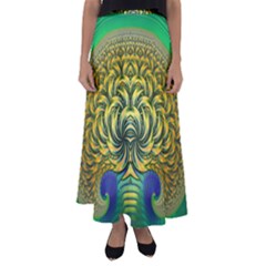 Fractal Tree Abstract Fractal Art Flared Maxi Skirt