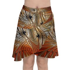 Pattern Background Swinging Design Chiffon Wrap Front Skirt