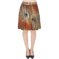 Pattern Background Swinging Design Velvet High Waist Skirt