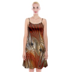 Pattern Background Swinging Design Spaghetti Strap Velvet Dress
