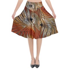 Pattern Background Swinging Design Flared Midi Skirt