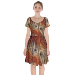 Pattern Background Swinging Design Short Sleeve Bardot Dress