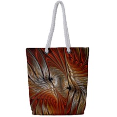 Pattern Background Swinging Design Full Print Rope Handle Tote (Small)