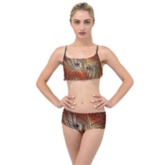 Pattern Background Swinging Design Layered Top Bikini Set