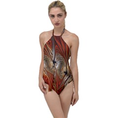 Pattern Background Swinging Design Go with the Flow One Piece Swimsuit