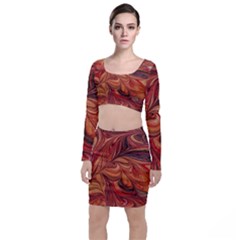 Marbled Paper Mottle Color Movement Top And Skirt Sets by Pakrebo