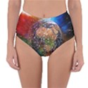 Network Earth Block Chain Globe Reversible High-Waist Bikini Bottoms View1