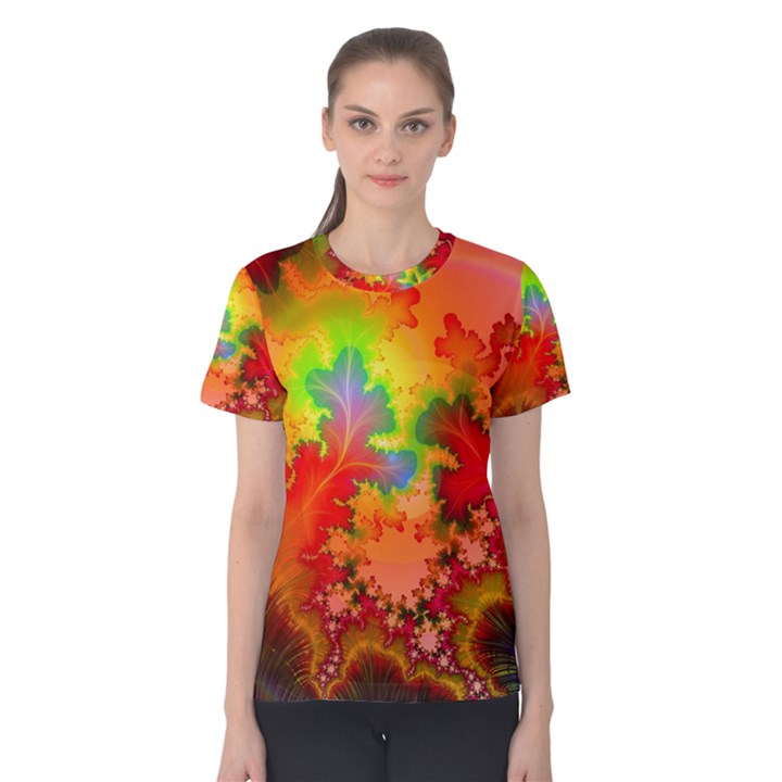 Background Abstract Color Form Women s Cotton Tee