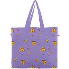Pizza Pattern Violet Pepperoni Cheese Funny Slices Canvas Travel Bag by genx