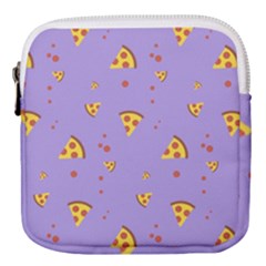 Pizza Pattern Violet Pepperoni Cheese Funny Slices Mini Square Pouch by genx