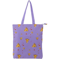 Pizza Pattern Violet Pepperoni Cheese Funny Slices Double Zip Up Tote Bag by genx